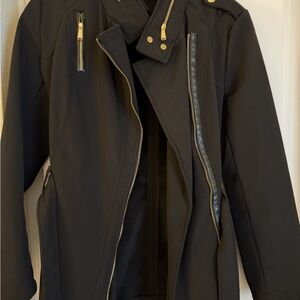Michael Kors Black Utility Jacket with Gold Details